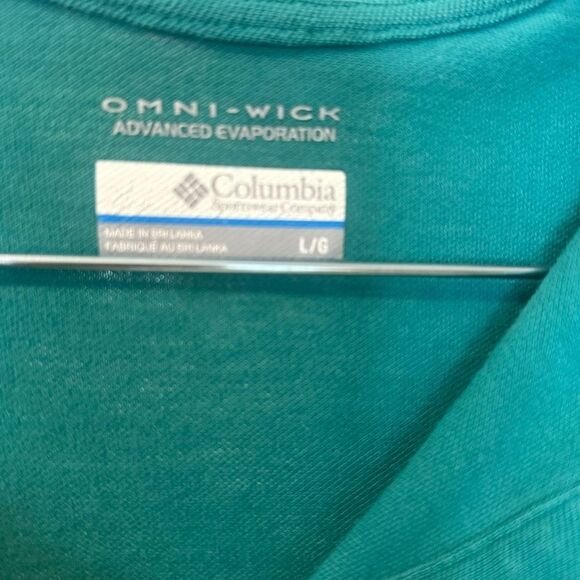 Columbia Omni-Wick Collared Polo Short Sleeve Shirt Blue-Green Size Large - Picture 5 of 8